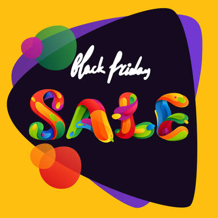 Black Friday Sale lettering on triangle background for your poster, flyers, and other advertising.のイラスト素材
