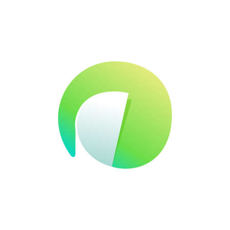 Number zero logo with curled corner. Negative space style icon. Colorful gradient note paper. Modern clean vector origami font for your stickers, crypto app, nft identity, and tags.のイラスト素材