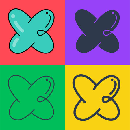 Letter X logo. Funny bold childish style font. Overlapping line with multicolor background. Ideal for colorful applications, street art design, bright advertising, toy packaging, multimedia identity.のイラスト素材