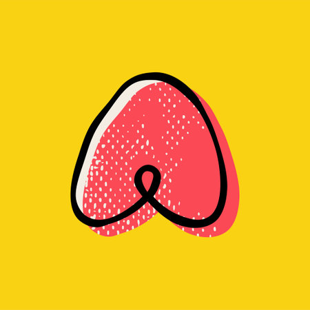 A letter logo hand-drawn with a marker with paint shift effect and vintage grunge texture. Vector cartoon typeface for fun zone decoration, children's collages, a toy company, cute art posters, etc.のイラスト素材