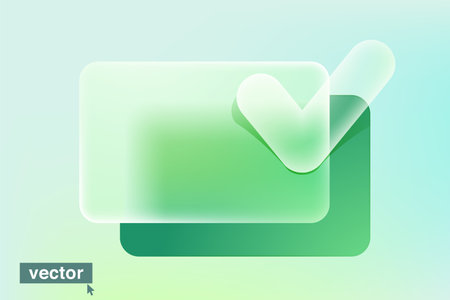Financial bank credit card icon in glassmorphism style with gradient, blur and transparency. Eco friendly vector template for payment app, business, and advertising banners, receipt design.のイラスト素材