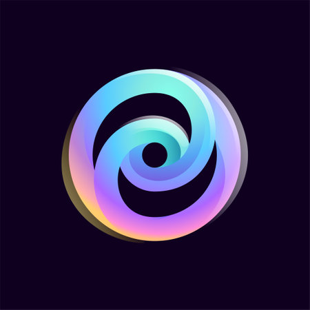 sphere logo. Yin and yang in circle emblem. Energy shield. Vector element for your Finance app, vibrant game branding, Stock market identity, business t-shirts, globe blockchain adv.のイラスト素材