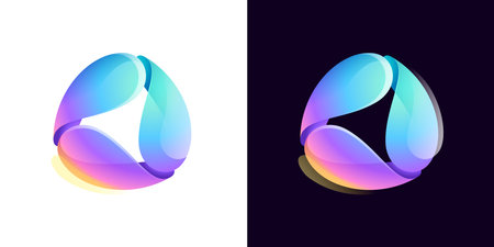 sphere logo. Yin and yang in circle emblem. Energy shield. Vector element for your Finance app, vibrant game branding, Stock market identity, business t-shirts, globe blockchain adv.のイラスト素材
