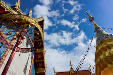 thai temple and nice blue sky の写真素材