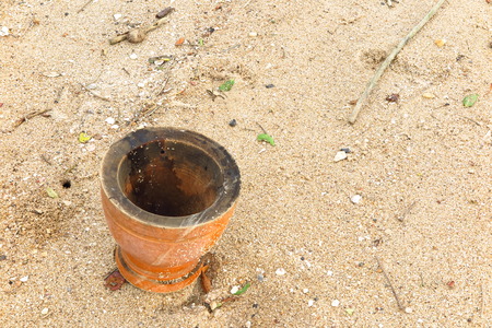 mortar on the beachの写真素材