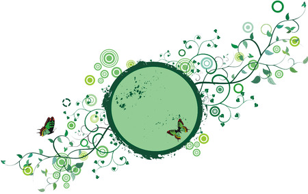 Grunge spring floral frameのイラスト素材