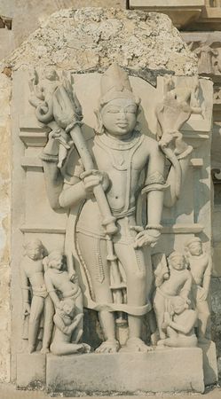 Shiva with Trishula(trident),Khajuraho templeの写真素材