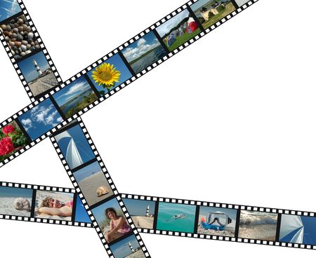 Filmstrips with vacation travel photosの写真素材