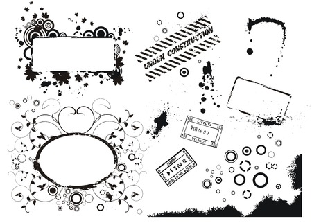 Set of vector grunge elementsのイラスト素材