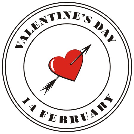  Valentine's day post stampのイラスト素材