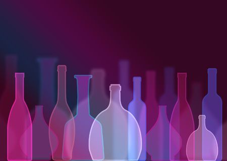 Abstract still life with colorful bottle shapes - backgroundの写真素材