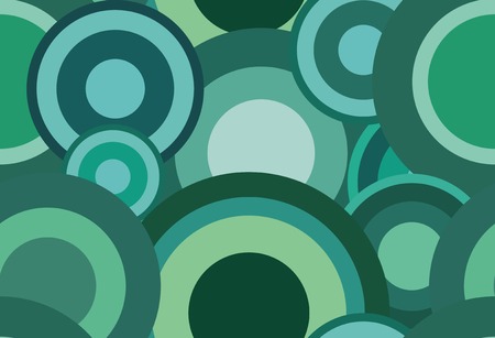Retro seamless green abstract texture with circlesのイラスト素材
