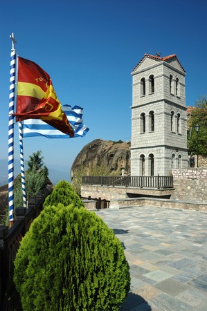 Bell tower at Meteora rock monastery,Greeceの写真素材