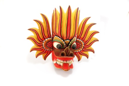 Traditional religious colorful  mask of Sri Lankaの写真素材