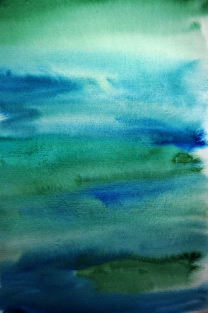 Watercolor green hand painted art background for designの写真素材