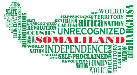word map of unrecognized country Somaliland in Africaのイラスト素材