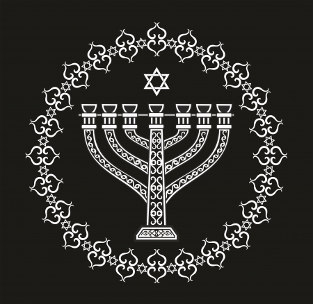Jewish religious vector background with menorahのイラスト素材