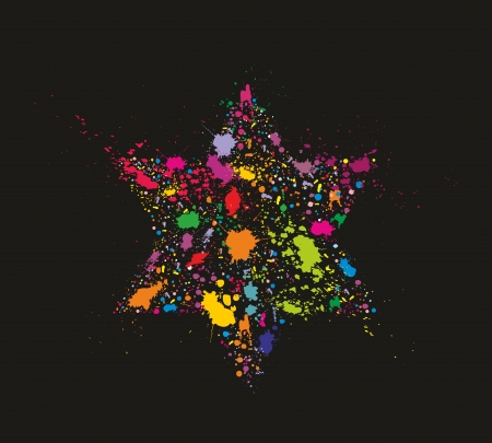Grunge stylized colorful David Star - holiday vector illustrationのイラスト素材