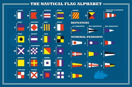 International maritime signal flags - sea alphabet , vector illustrationのイラスト素材
