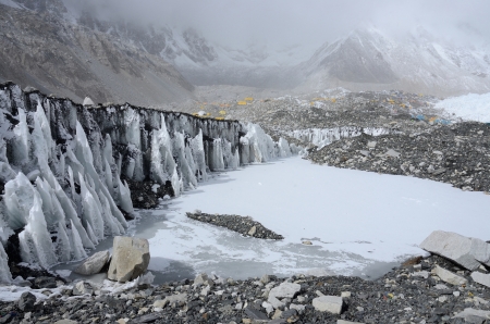 Glacier near Everest Base Camp,Nepalの写真素材