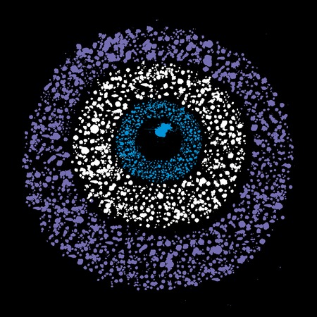 Grunge colourful amulet symbol - evil eye, vector illustrationのイラスト素材