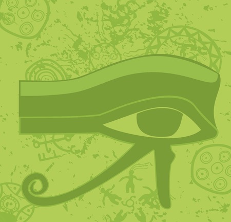 Grunge egyptian Eye of Horus , ancient deity, religious symbol, vector illustrationのイラスト素材
