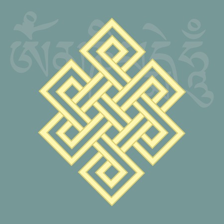 Endless knot,one of eight auspicious buddhist religious symbolsのイラスト素材