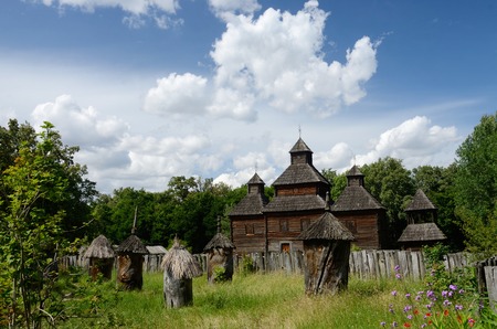  Resurrection wooden church with apiary from Poltavshina region ,Ukraine,Pirogovo,Europe