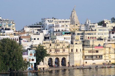 Udaipur,Rajasthan,India, November 11,2013 - indian people enjoying the beautiful view of Pichola...