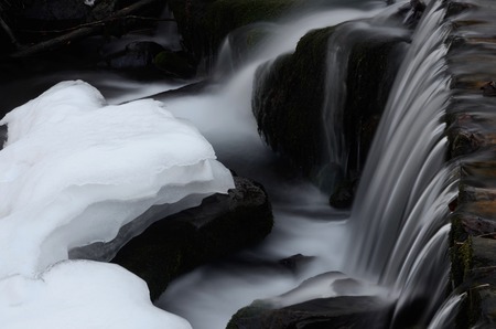 Beautiful Shipot waterfall cascade in Carpathian mountains,Western Ukraineの写真素材