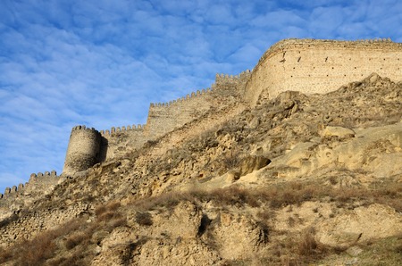 View of ancient Gori fortress wall,Georgia,Caucasus,Euroasiaの写真素材