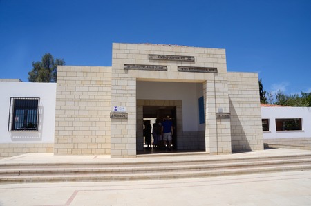 PAPHOS, CYPRUS - APRIL 20, 2016: entrance to museum Tombs of the kings on April 20 in Paphos, Cyprus.Paphos -ancient city included in UNESCO listのeditorial素材