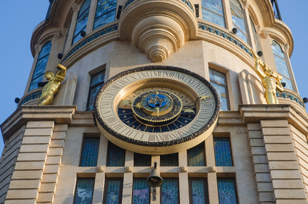 Astronomical clock which shows time of the day and placement of sun and moon, moon phase,meridian...