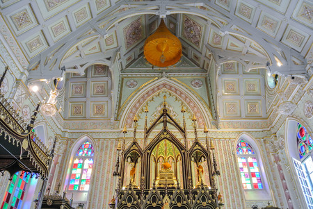 Wat Niwet Thammaprawat is a Buddhist temple in European style located Ayutthaya Province Thailandのeditorial素材