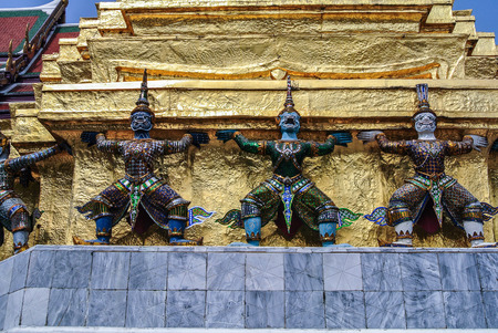 Wat Phra Kaew. Temple of the Emerald Buddha is regarded as the most sacred Buddhist temple in Bangkok Thailandの写真素材