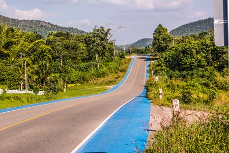 Road and bike track in the countryside.の写真素材