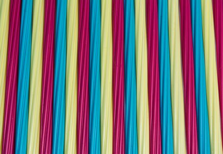 Texture of colorful straight lines by plastic tubes.の写真素材