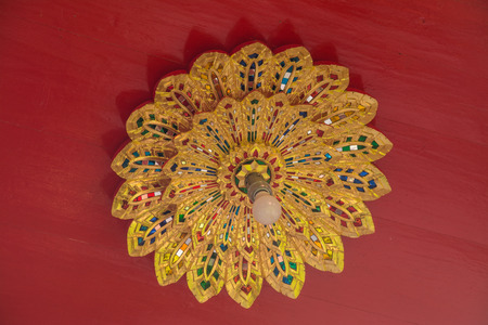 Ceiling lights for the interior of the churchの写真素材