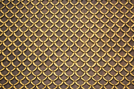 Texture from the tile roof in a temple Bangkok Thailand.の写真素材