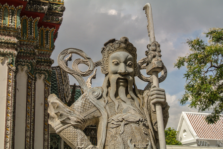 Giant is in Wat Pho that is a sculpture at the entrance to the temple or the tetrahedron. In the literature of Ramayanaの写真素材