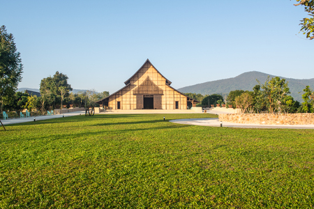 Architecture clay church for worshiping and praying in Northern of Thailandの写真素材
