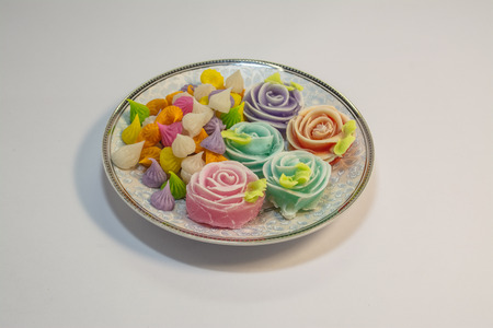 Thai sweets made from natural products Is a Thai culture in Ratchaburi province Thailand