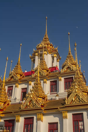 The place named Loha Prasat in Wat Ratchanatdaram in Bangkok Thailand which means iron castle or...