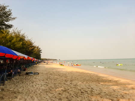 The beach is a beautiful tourist destination, with clear skies, calm seas in Thailand.の写真素材
