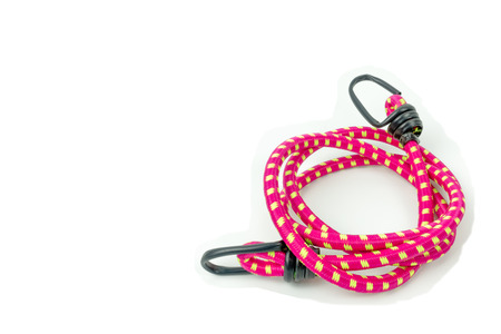 Elastic strap rope isolated on whiteの写真素材