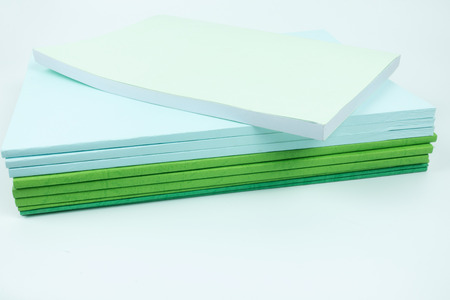 Pile of books isolated on white backgroundの写真素材