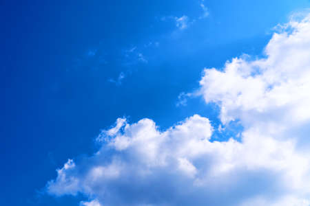 Beautiful blue sky with cloudy. Color sky is clear with white clouds on natural background.の写真素材