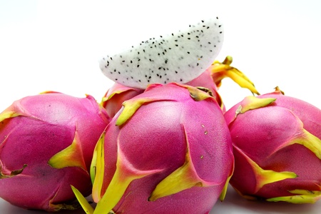 Dragon Fruit on White Backgroundの写真素材