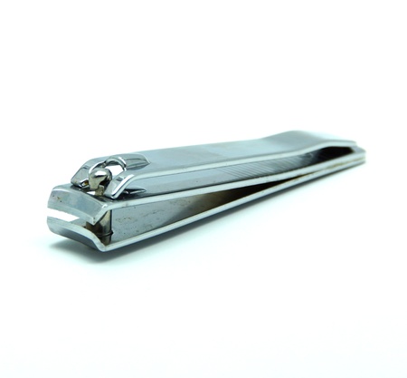 Nail Clipper; Nail Scissor on White Backgroundの写真素材