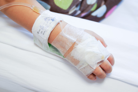 IV Solution in Baby Patient Handの写真素材